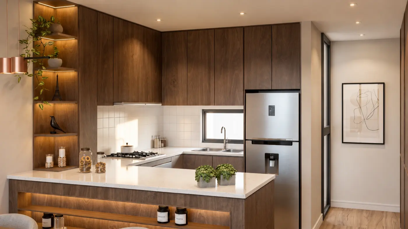Cocina con muebles de diseño